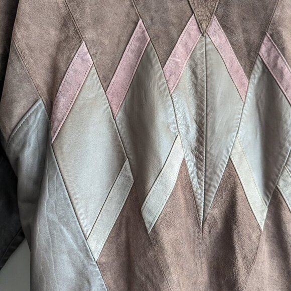 Vintage leather shawl collar bomber jacket - Picture 8 of 9